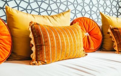 orange throw pillows